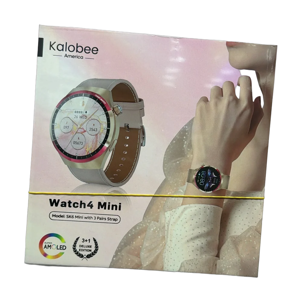 Yuvarlak Kasa Mini Akıllı Saat Watch4 Mini, 3 Kordonlu
